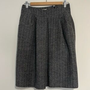 MARNI Wool Silk Blend Gray Thick Pleated Skirt 40